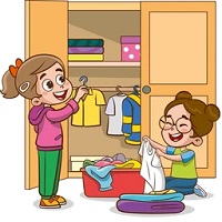 put away the clothes